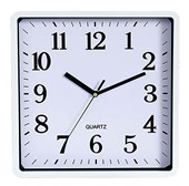 CLOCK WHITE SQUARE FRAME 250MM CARVEN