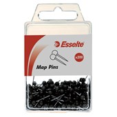 MAP PINS ESSELTE BLACK PKT 200