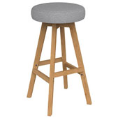 KNIGHT LUNA BUTTON BARSTOOL ASH GREY