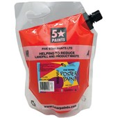 5 STAR TEMPERA POSTER PAINT POUCH WASHABLE 15L BRILLIANT RED