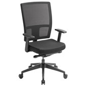 EDEN MEDIA ERGO EXECUTIVE CHAIR MIDBACK SYNCHRO WITH ARMS NYLON BASE MESH BACK BLACK