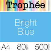 TROPHEE COLOURED PAPER A4 80GSM BRIGHT BLUE PACK 500