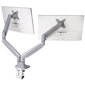 KENSINGTON ONE TOUCH ADJUSTABLE DUAL MONITOR ARM SILVER