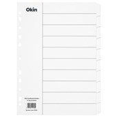 ICON CARDBOARD DIVIDERS 10 TAB A4 WHITE