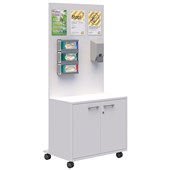 SANITIZATION STATION 2 LOCKING DOORS W800 X D550 X H1800MM SNOW