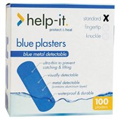 AEROPLAST METAL DETECTABLE PLASTERS 25 X 75CM BLUE BOX 100