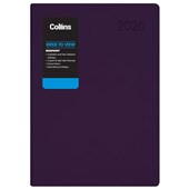 COLLINS DIARY RHAPSODY A53 ROYAL PURPLE DAY TO PAGE EVEN YEAR