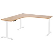 PULSE RAPID ASSEMBLY ELECTRIC WORKSTATION 1500 X 600 X  6251275MM WHITE BASE BEECH TOP