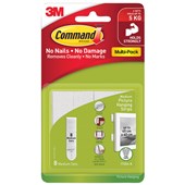 COMMAND PICTURE HANGING STRIPS MEDIUM WHITE PACK 8