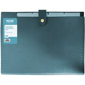 FM PORTABLE EXPANDING FILE A4 5 POCKET OCEAN BLUE