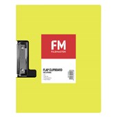 FM LANDSCAPE CLIPBOARD WITH FLAP A4 YELLOW