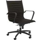 KNIGHT METRO MIDBACK EXECUTIVE CHAIR 1 LEVER PU LEATHER BLACK