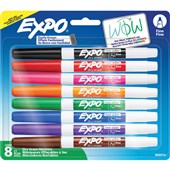 EXPO WHITEBOARD PEN MARKER FINE BULLET TIP ASSORTED PACK 8