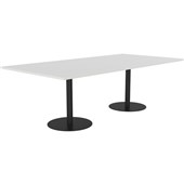 KNIGHT POLO BOARDROOM TABLE W2400 X D1200 BLACK FRAME WHITE TOP