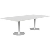 KNIGHT POLO BOARDROOM TABLE W2400 X D1200 WHITE FRAME WHITE TOP