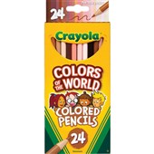 CRAYOLA COLORS OF THE WORLD COLORED PENCILS PACK 24