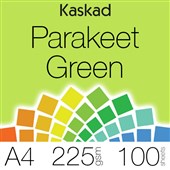 KASKAD COLOURED PAPER A4 225GSM PARAKEET GREEN PACK 100