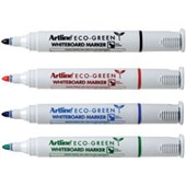 ARTLINE 527 ECOGREEN WHITEBOARD MARKER BULLET 20MM ASSORTED WALLET 4