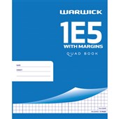 WARWICK 1E5 WITH MARGINS EXERCISE BOOK 7MM QUAD 36 LEAF