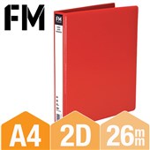 FM INSERT RINGBINDER POLYPROPYLENE 2D 26MM A4 RED