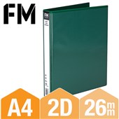 FM INSERT RINGBINDER POLYPROPYLENE 2D 26MM A4 GREEN