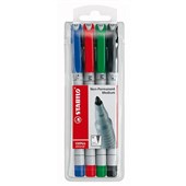 STABILO OHPEN 853 NONPERMANENT MARKER 10MM ASSORTED PACK 4