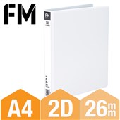 FM INSERT RINGBINDER POLYPROPYLENE 2D 26MM A4 WHITE