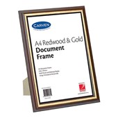 CARVEN DOCUMENT FRAME A4 REDWOODGOLD