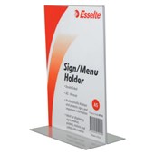 ESSELTE SIGN  MENU HOLDER DOUBLE SIDED PORTRAIT A5 CLEAR