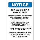QSI SAFETY SIGN W300 X L450MM MULTIPLE HAZARD