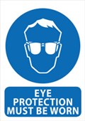 QSI SAFETY SIGN W240 X L340MM EYE PROTECTION MUST BE WORN
