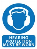 QSI SAFETY SIGN W240 X L340MM HEARING PROTECTION MUST BE WORN