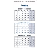 MILFORD WALL CALENDAR THREE MONTH TO VIEW W290 X L620MM ODD YEAR