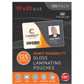 GBC LAMINATING POUCH 125 MICRON 59 X 83MM CLEAR PACK 100