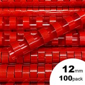 GBC PLASTIC BINDING COMB ROUND 21 LOOP 12MM A4 RED PACK 100