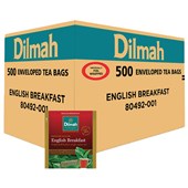 DILMAH TEA BAGS ENGLISH BREAKFAST INDIVIDUALLY FOIL ENVELOPED BOX 500