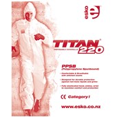 TITAN 220 COVERALL DISPOSABLE POLYPROPYLENE PPSB CE CAT1 SMALL WHITE