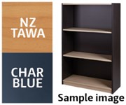 ZEALAND BOOKCASE 2 SHELVES W800 X D300 X H1200MM CHAR BLUE