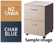 ZEALAND MOBILE 2 FILE LOCKABLE W465 X D500 X H660MM CHAR BLUE AND NZ TAWA