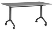 TEAM FLIP TABLE W1600 X D800 X H720MM SILVER FRAME SILVER TOP