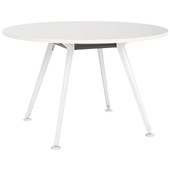 KNIGHT TEAM BOARDROOM TABLE ROUND D1200 X H730MM WHITE FRAME WHITE TOP