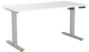 KNIGHT AGILE HEIGHT ADJUSTABLE DESK ELECTRIC 2 STAGE W1200 X D700 X H6801130MM SILVER FRAME WHITE TOP