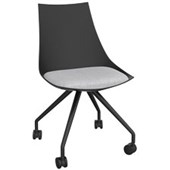 KNIGHT LUNA VISITOR CHAIR BLACK CASTOR BASE ASH GREY