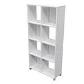 ZEALAND CUBBY HOLE BOOKCASE 8 CUBE W800 X D300 X H1650MM WHITE