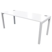 ZEALAND QUATRO DESK W1500 X D700 X H725MM SILVER BASE WHITE TOP