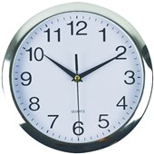 ITALPLAST WALL CLOCK 260MM WHITE  CHROME