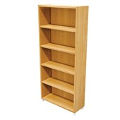 ZEALAND BOOKCASE 4 SHELVES W800 X D300 X H1800MM WITH 50MM FEET TAWA