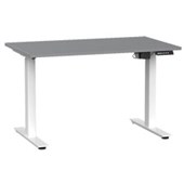 KNIGHT AGILE HEIGHT ADJUSTABLE DESK ELECTRIC 2 STAGE W1200 X D700 X H6801130MM WHITE FRAME SILVER TOP