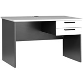 PULSE DESK OD615 1200 X 600MM WHITE AND IRONSTONE SLAB END