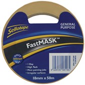 SELLOTAPE MASKING TAPE GENERAL PURPOSE W18MM X L50M BEIGE